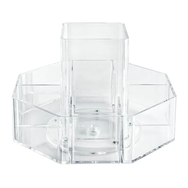 Mainstays Circular Multi Compartment Plastic Rotating Organizer, Clear | Walmart (US)