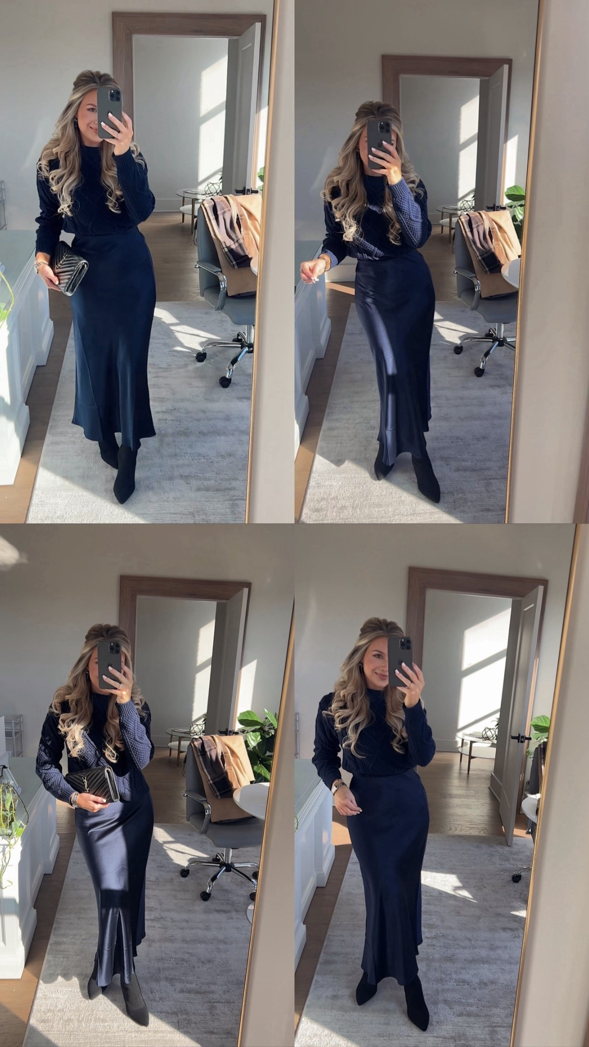 Navy and black holiday outfit that can be worn to the office! Such a classy, timeless and modest outfit that I’m loving!! Wearing XS! 

#LTKWorkwear #LTKHoliday #LTKootd
