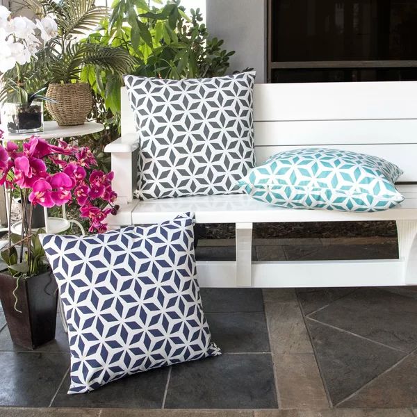 Cambridgeshire Diamond Burst Outdoor Geometric Throw Pillow | Wayfair North America