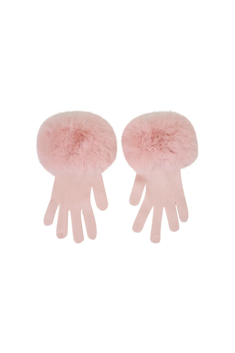 LoveShackFancy x MAX&MOI Adalia Wool-Cashmere Faux Fur Gloves | LoveShackFancy