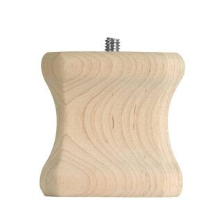 Old English Bun Foot - 2.625 in. H x 2.625 in. Dia. - Sanded Unfinished Hardwood - DIY Leg for So... | The Home Depot