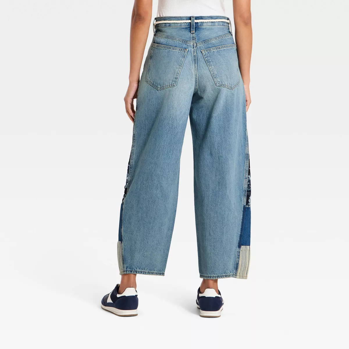 Women's High-Rise Easy Barrel Bandana Print Jeans - Universal Thread™ Medium Wash 8 | Target