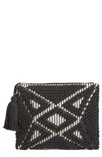Sole Society Palisades Tasseled Woven Clutch - | Nordstrom