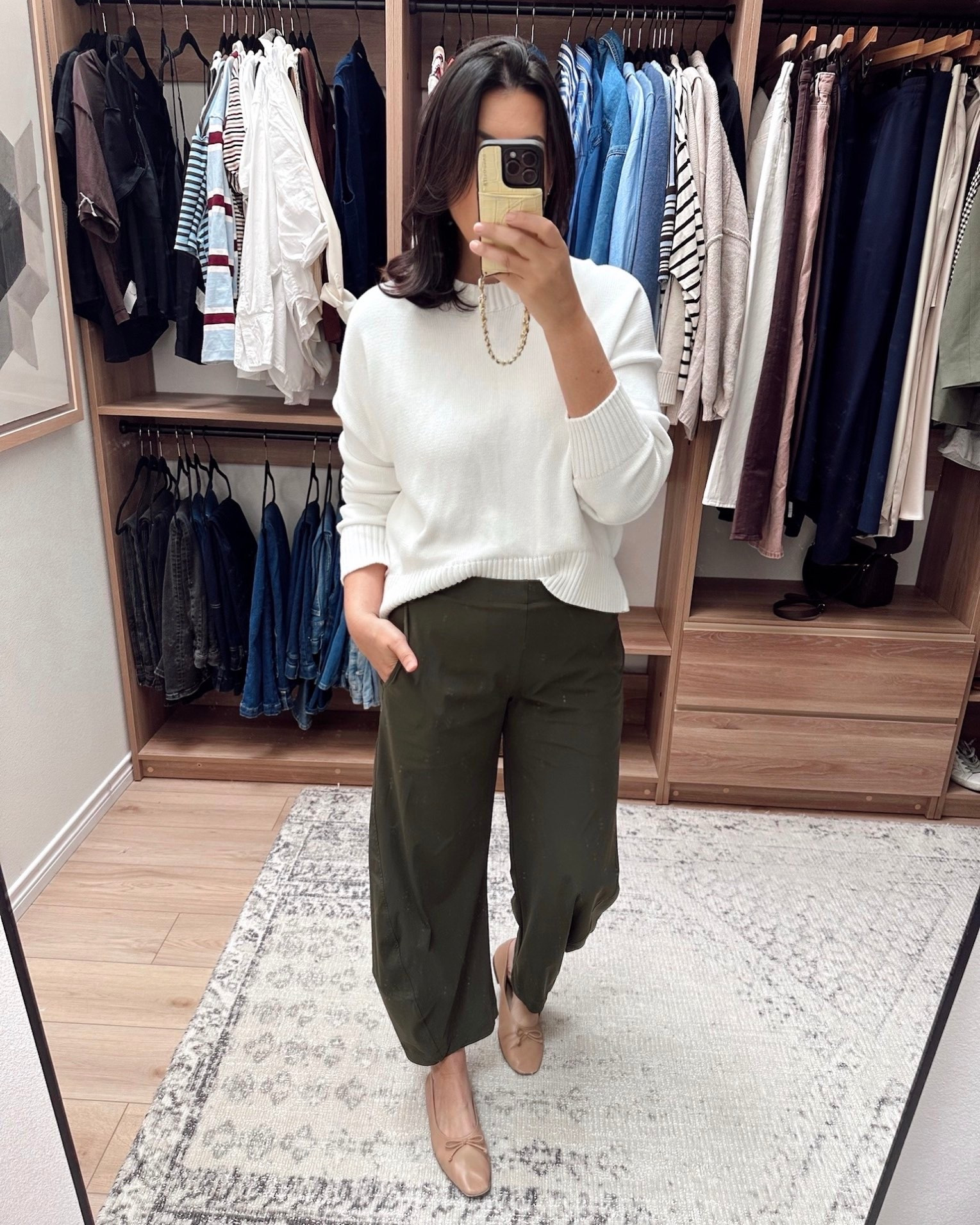 @Ruti pants in size 8 regular length 
@Quince cotton sweater in medium.