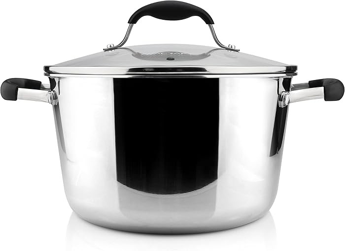 AVACRAFT 18/10 Tri-Ply Stainless Steel Dutch Oven, Chef’s Pan with Glass Lid, Induction Compati... | Amazon (US)