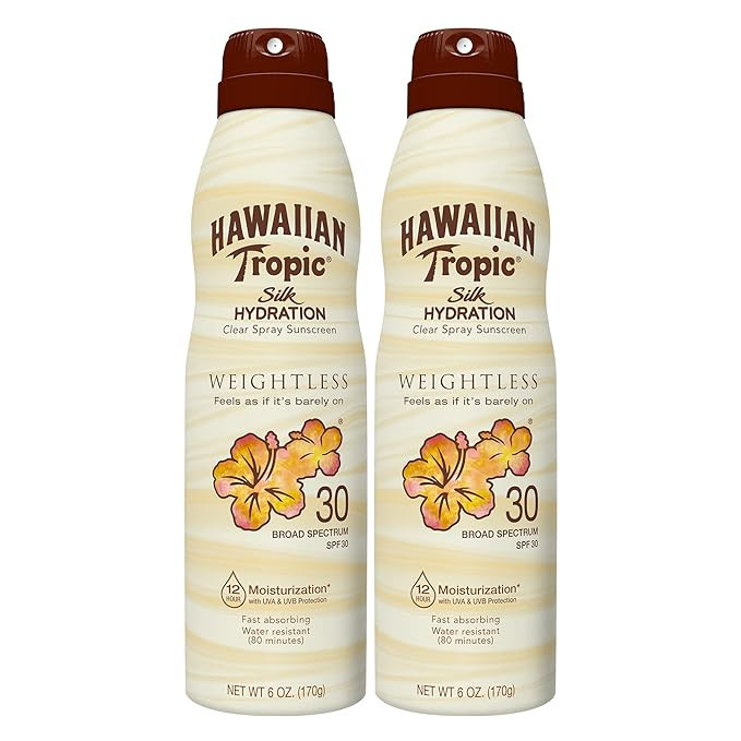 Hawaiian Tropic Weightless Hydration Clear Spray Sunscreen SPF 30, 6oz Twin Pack | Hawaiian Tropi... | Amazon (US)