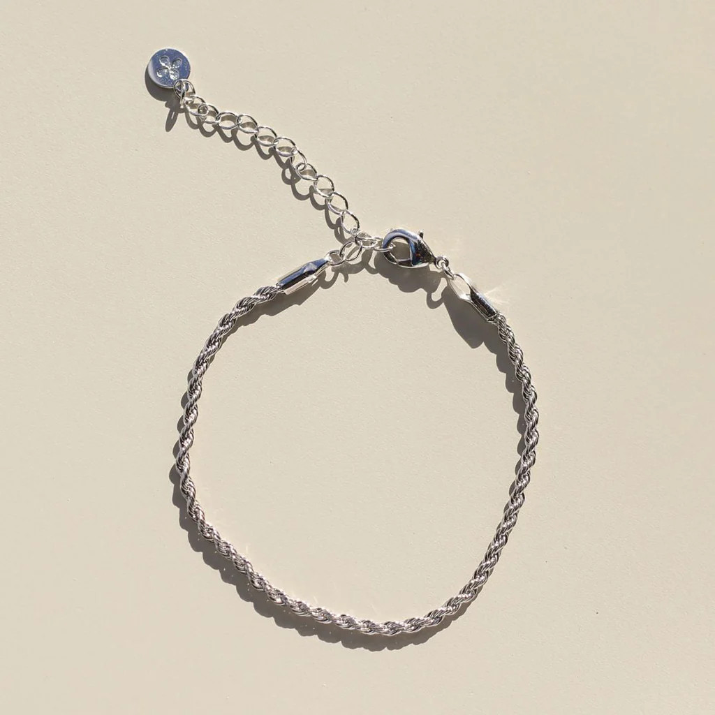 Silver Rope Chain Bracelet | Nickel and Suede