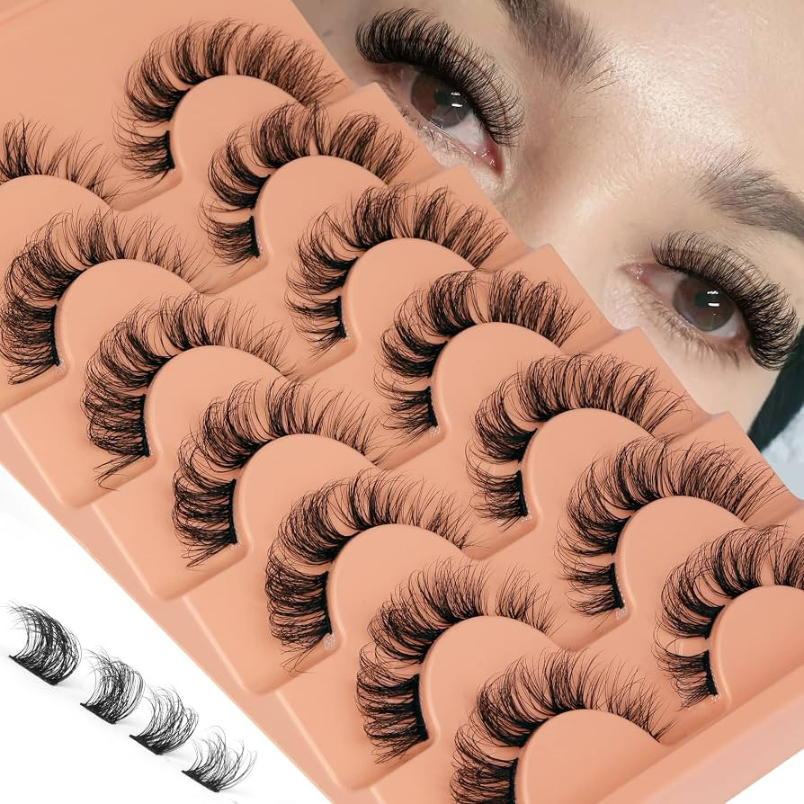 Natural Cluster Lashes D Curl Eyelash Extensions Wispy Individual Lashes Strips False Eyelashes D... | Amazon (US)