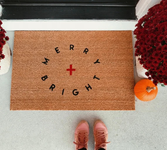 Merry  bright doormat | Etsy | Etsy (US)