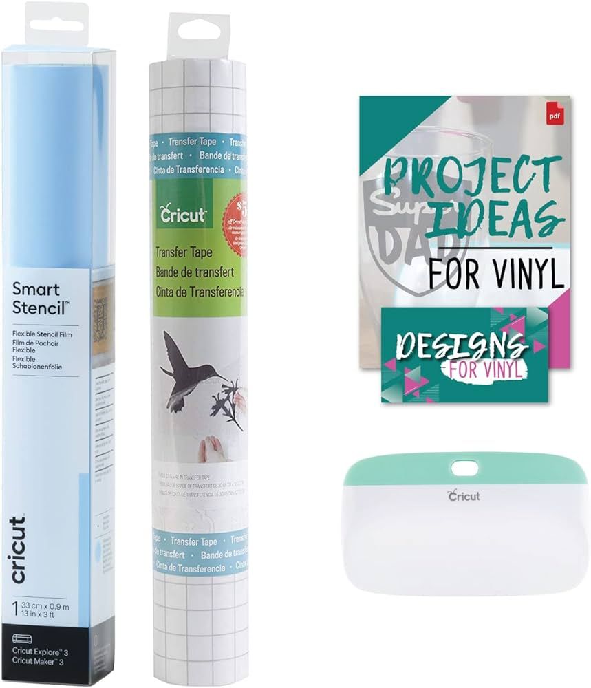 Amazon.com: Cricut Smart Stencil 3ft with Transfer Tape 4ft XL Scraper Tool Bundle Kit for Painti... | Amazon (US)