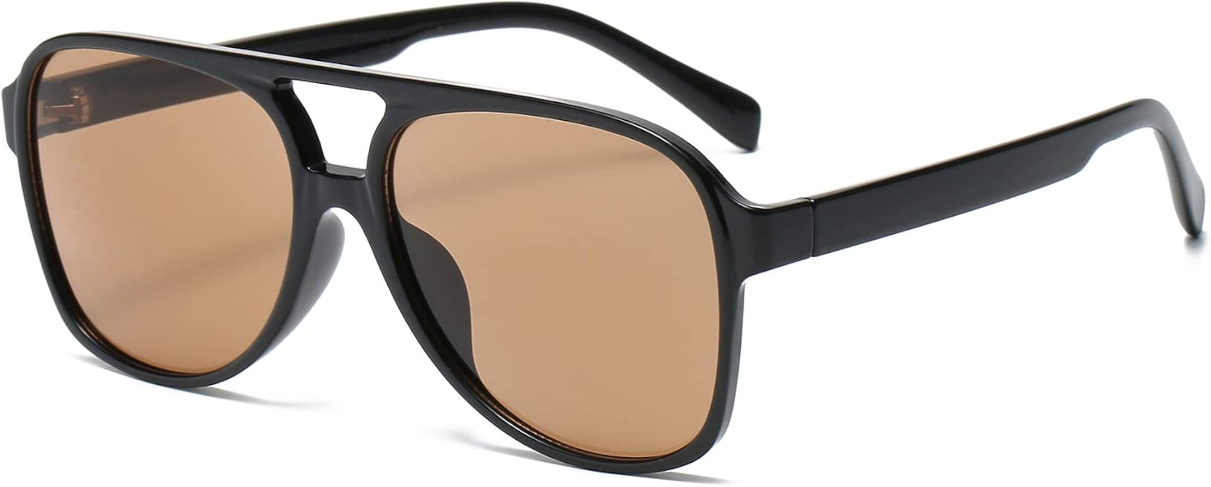 YAMEIZE Retro Double Bridge Rectangle Sunglasses - for Women Men Square Night Vision UV400 Protec... | Amazon (UK)
