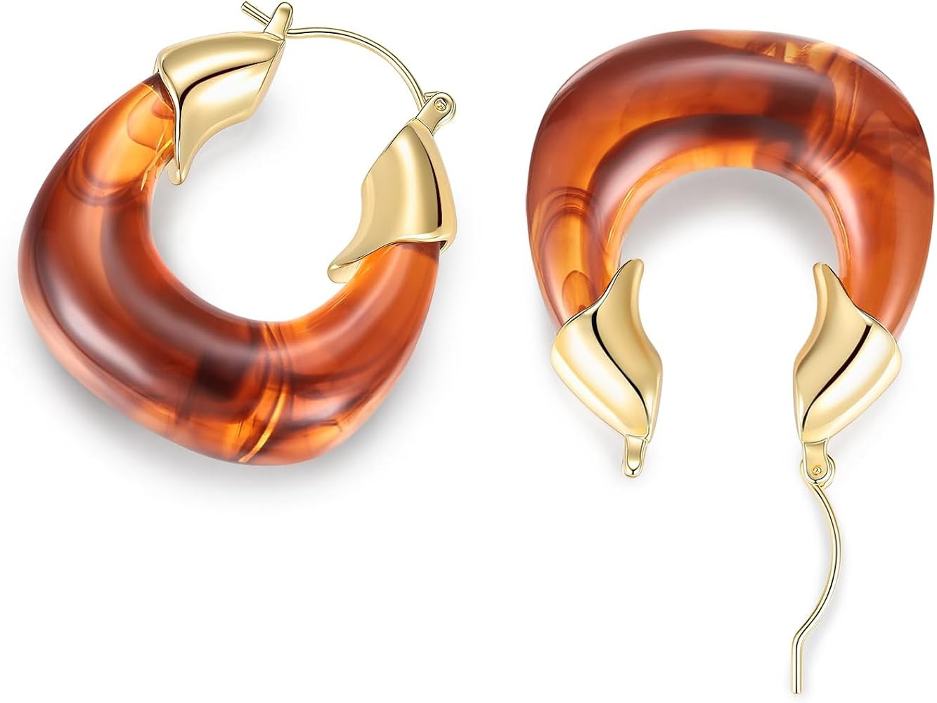 Gold/Silver Hoop Earrings For Women Trendy,Chunky/Big/Thin/Medium/Oval/Thick/Twist Multi-Colored ... | Amazon (US)
