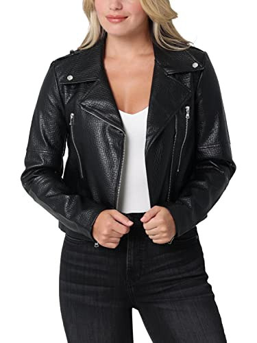 Rock & Republic Women's Faux Leather Jacket, Black, Medium | Amazon (US)