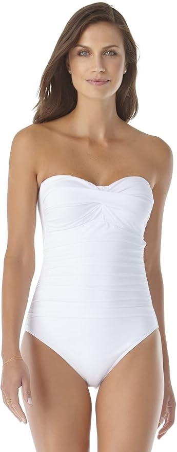 Anne Cole Women's Twist Front Shirred One Piece Swimsuit | Amazon (US)