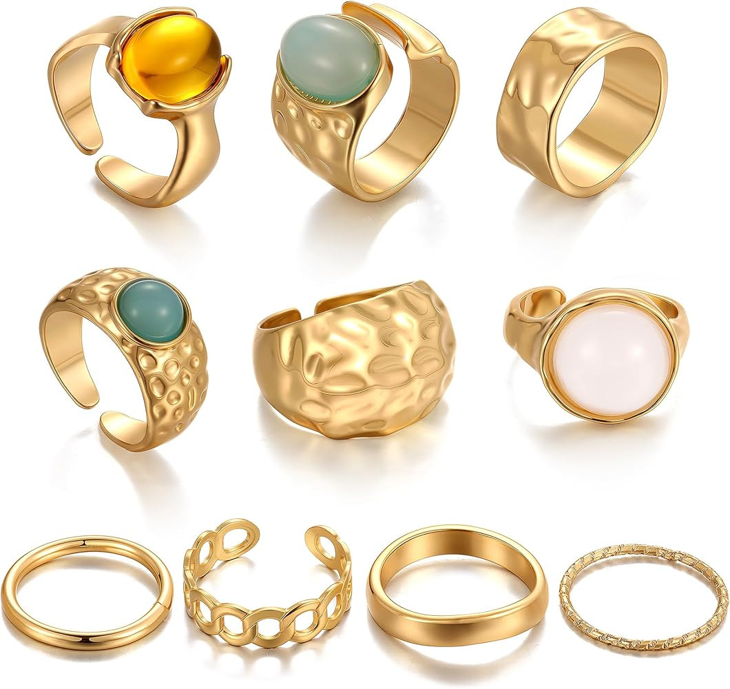 Amazon.com: iF YOU 25 Pcs Gold Knuckle Rings Set for Women, Stackable Finger Midi Rings, Stacking... | Amazon (US)