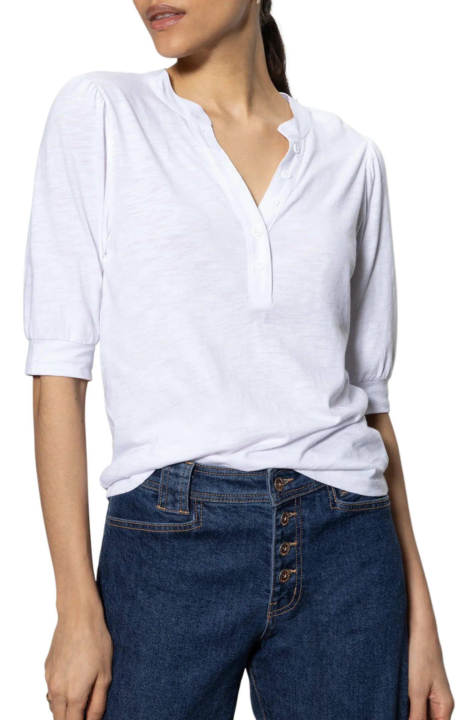 Mixed Media Organic Cotton Blend Top | Nordstrom
