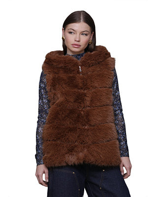 Avec Les Filles Women's Sleeveless Faux-Fur Long Vest - Macy's | Macy's