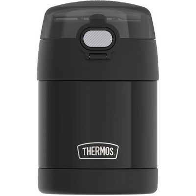 Thermos Kids' 10oz FUNtainer Stainless Steel Food Jar with Snack Top & Spoon - Black | Target