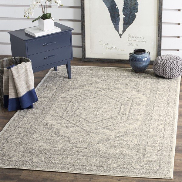 Safavieh Adirondack Cheyenne Medallion Ivory / Silver Rug - 6'7" x 6'7" Square | Bed Bath & Beyond