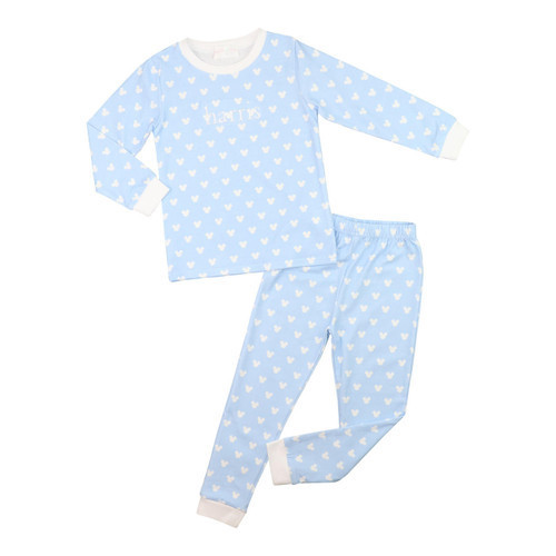 Blue And White Mouse Ears Knit Pajamas | Cecil and Lou