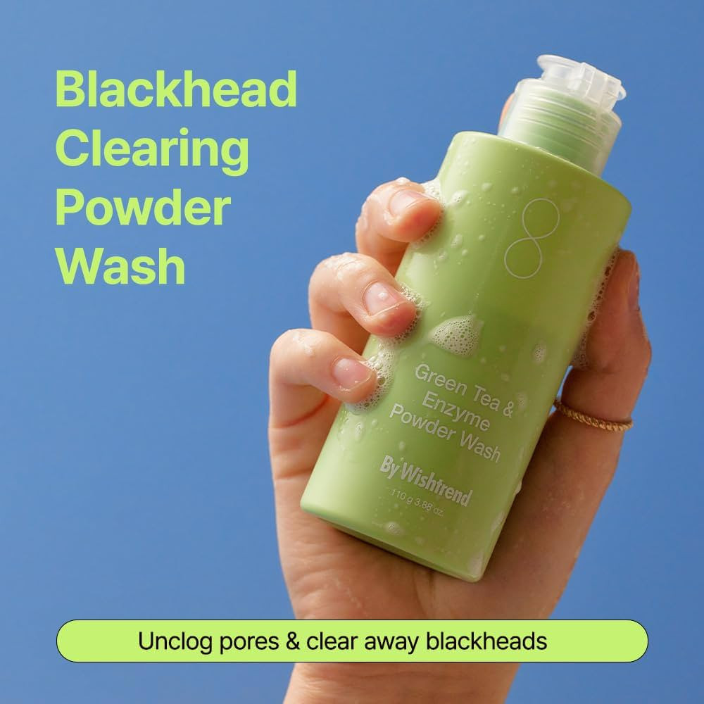 BY WISHTREND Green Tea & Enzyme Powder Wash, Gentle Cleanser for Oily & Sensitive Skin, Removes I... | Amazon (US)