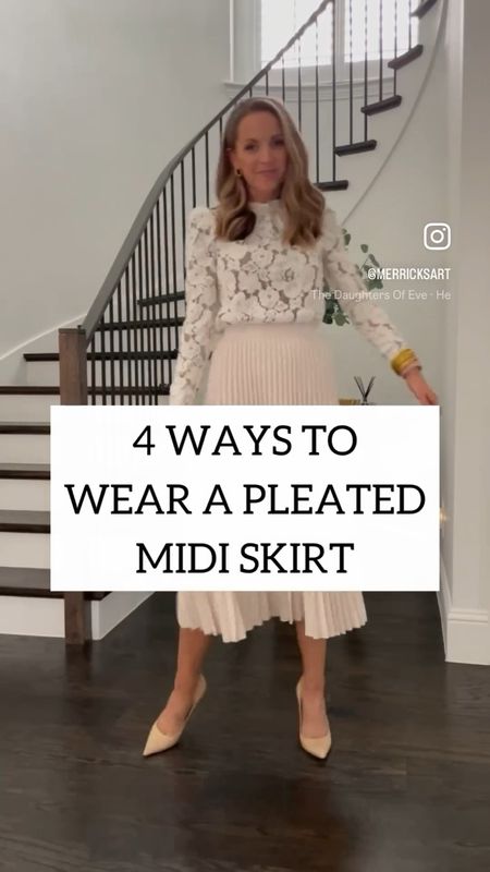 Styling a pleated midi skirt for work, street style, church, and everyday 

#LTKStyleTip #LTKWorkwear #LTKSeasonal