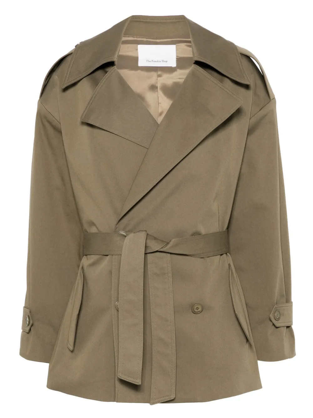 The Frankie Shop Zurich short trench coat - Green | Farfetch Global