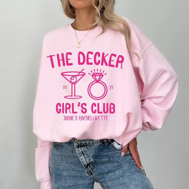 Luxury Bachelorette Merch Custom Bachelorette Party Sweatshirts Custom Name Crewneck Social Cockt... | Etsy (US)