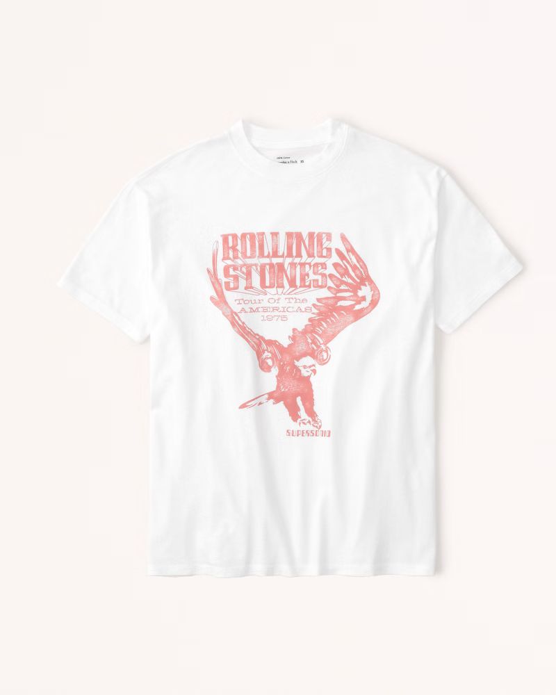 Oversized Boyfriend Rolling Stones Graphic Tee | Abercrombie & Fitch (US)