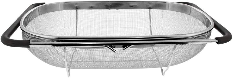 Makerstep Over the Sink Colander Strainer Basket Stainless Steel, For Kitchen Sink with Rubber Gr... | Amazon (US)