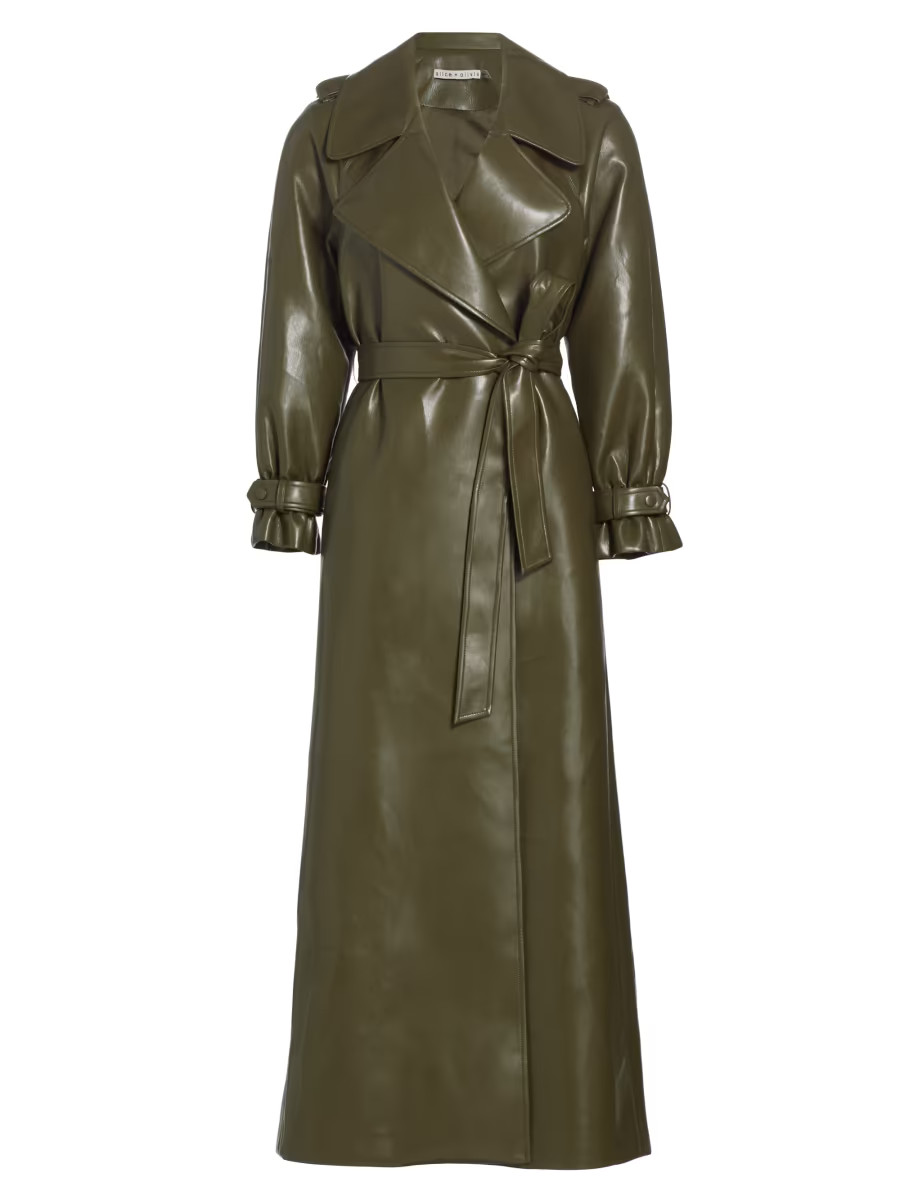 Jarrett Belted Vegan Leather Trench Coat | Saks Fifth Avenue