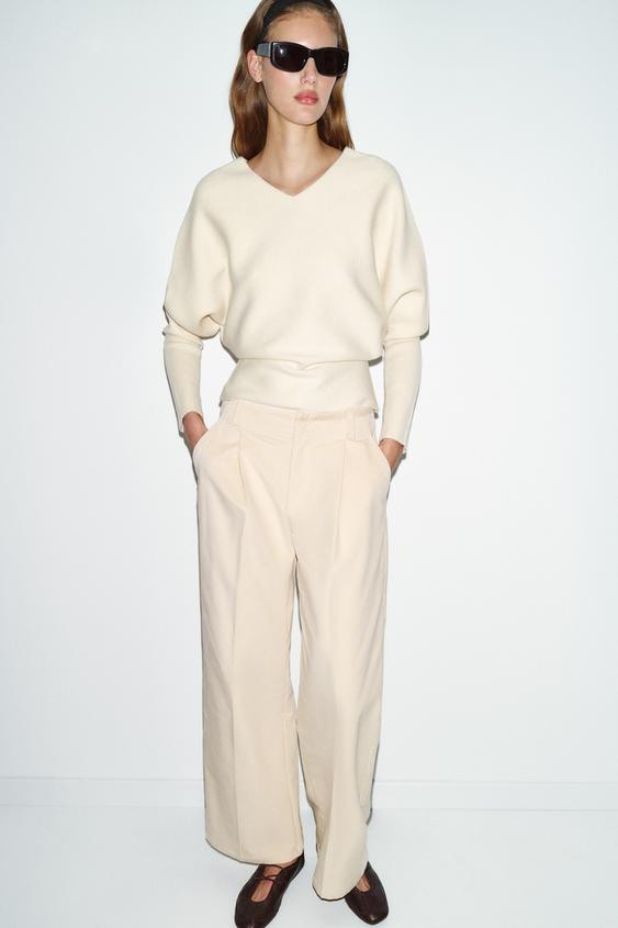 CORDUROY EFFECT STRAIGHT-LEG TROUSERS | Zara UK