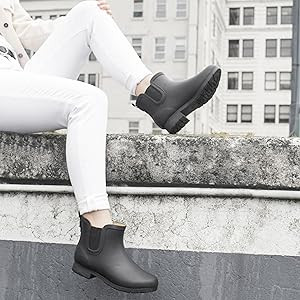 Chooka Women’s Waterproof Chelsea Bootie – Plush Lined, Slip-On Rain Ankle Boots | Amazon (US)