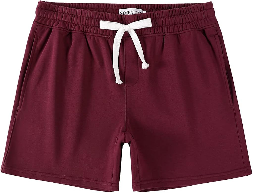 NIMENJOJA Mens 5.5" Athletic Gym Shorts Cotton Jogger Workout Lounge Jersey Zipper Pocket Sweat S... | Amazon (US)