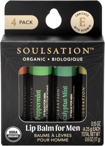 Organic Lip Balm Set for Men - 4 Flavors - 100% Natural Moisturizing for Cracked & Dry Lips | Amazon (US)