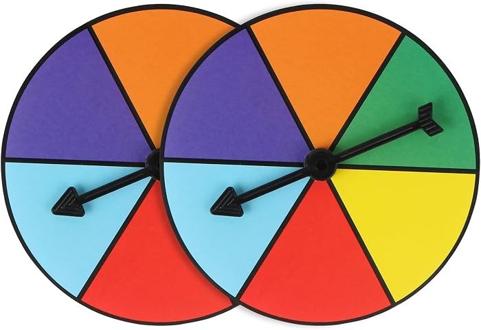 MIDELONG Rainbow Color Math Spinners, Probability Spinner Wheel, Plastic, Pack of 2 | Amazon (US)