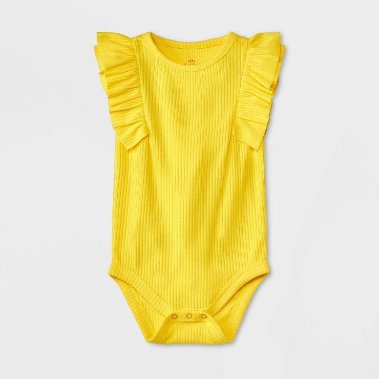 Baby Girls' Ribbed Ruffle Tank Bodysuit - Cat & Jack™ | Target