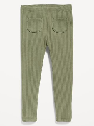 Full-Length Rib-Knit Pocket Leggings for Toddler Girls | Old Navy (US)