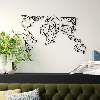 World Map Metal Wall Decor Mercury Row® | Wayfair North America