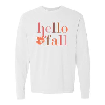 Monogrammed 'Hello Fall' Long Sleeve T-Shirt | United Monograms