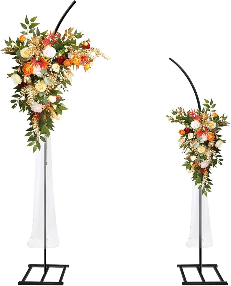 Metal Wedding Arch Stand,Set of 2 Gold Curved Top Arch Backdrop Stand Wedding Arches for Ceremony... | Amazon (US)