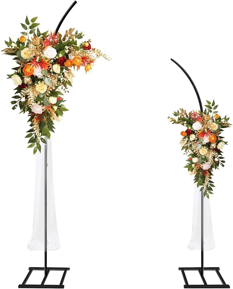 Metal Wedding Arch Stand,Set of 2 Gold Curved Top Arch Backdrop Stand Wedding Arches for Ceremony... | Amazon (US)