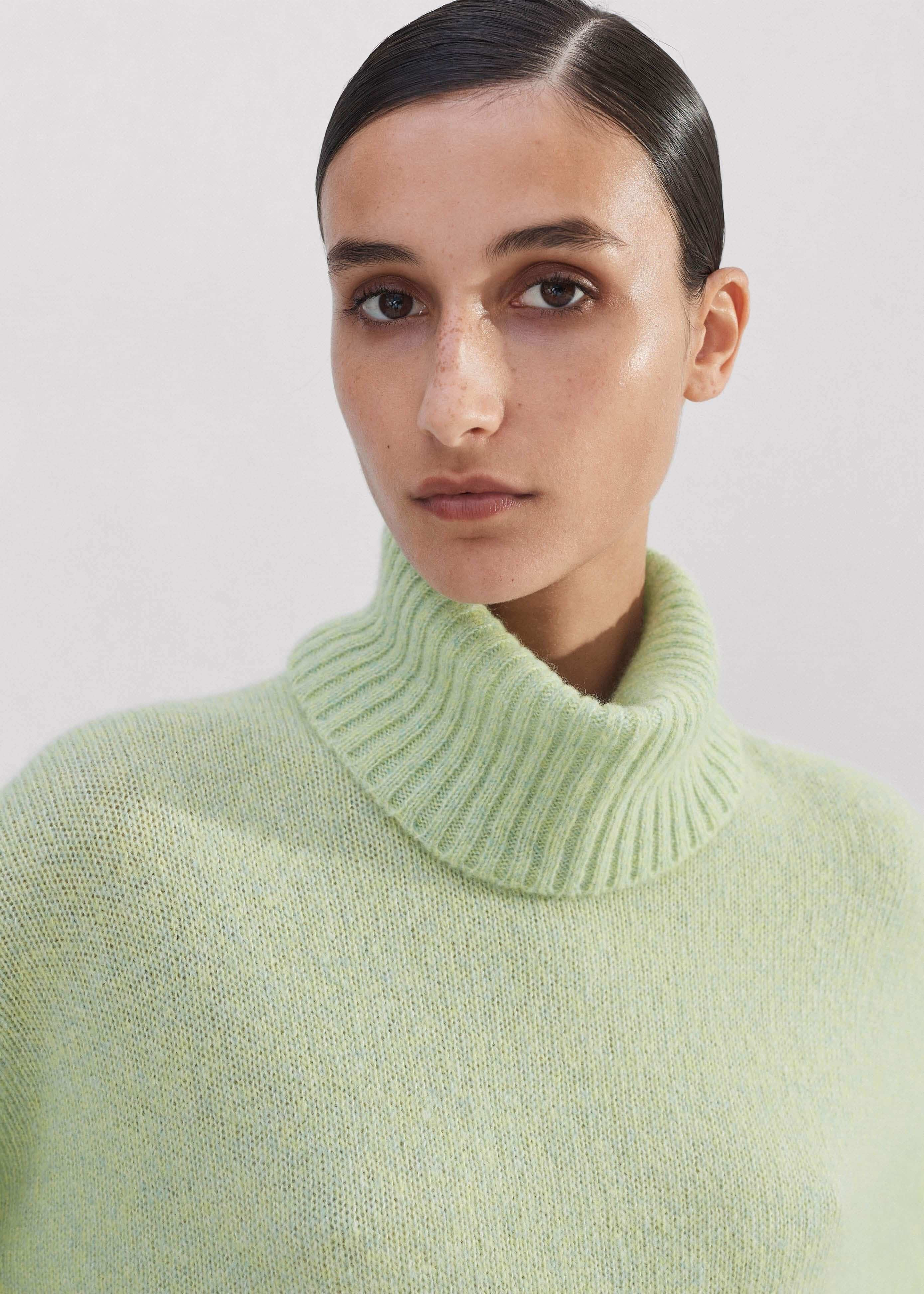 Women's Green Merino Cashmere Silk MoulinÃ© Jumper + Snood | ME+EM | ME+EM Global (Excluding US)