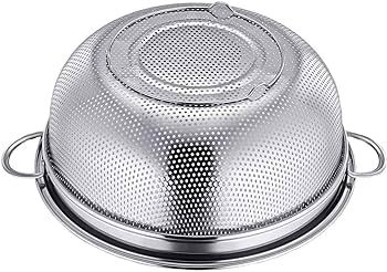 TeamFar Stainless Steel Micro-perforated Dishwasher Safe Compact Colander Food Strainer with Soli... | Amazon (US)