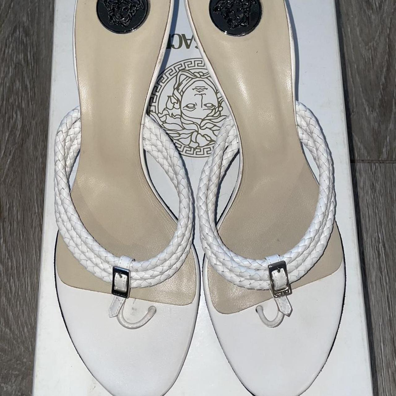 Versace Women's Mules - White - US 9.5 | Depop US