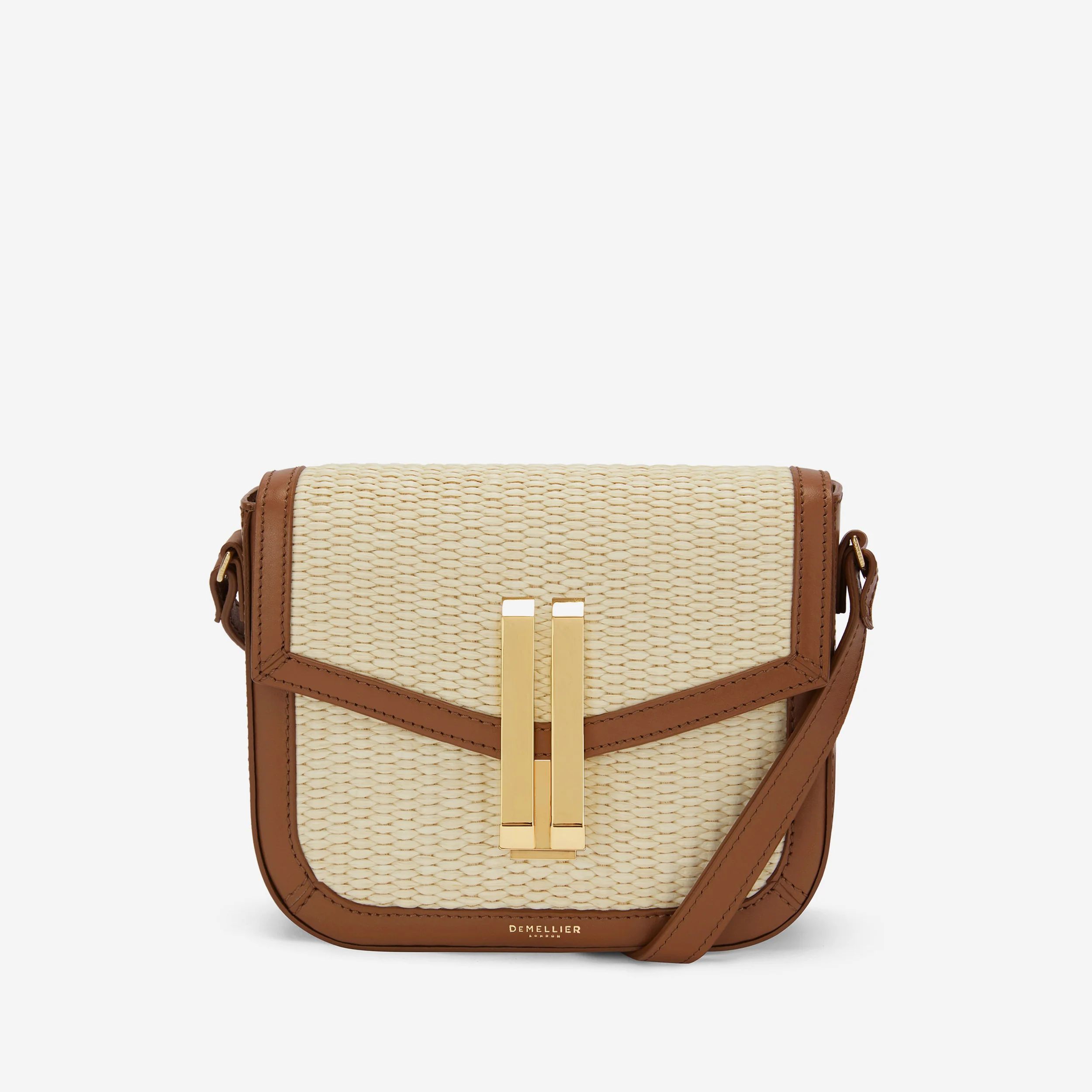 The Small Vancouver | Natural Raffia & Tan Smooth | DeMellier | DeMellier
