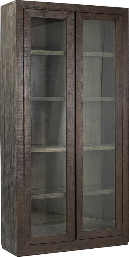 EuroLux Home Suffolk Display Cabinet Dark Brown Reclaimed Pine Wood | Amazon (US)