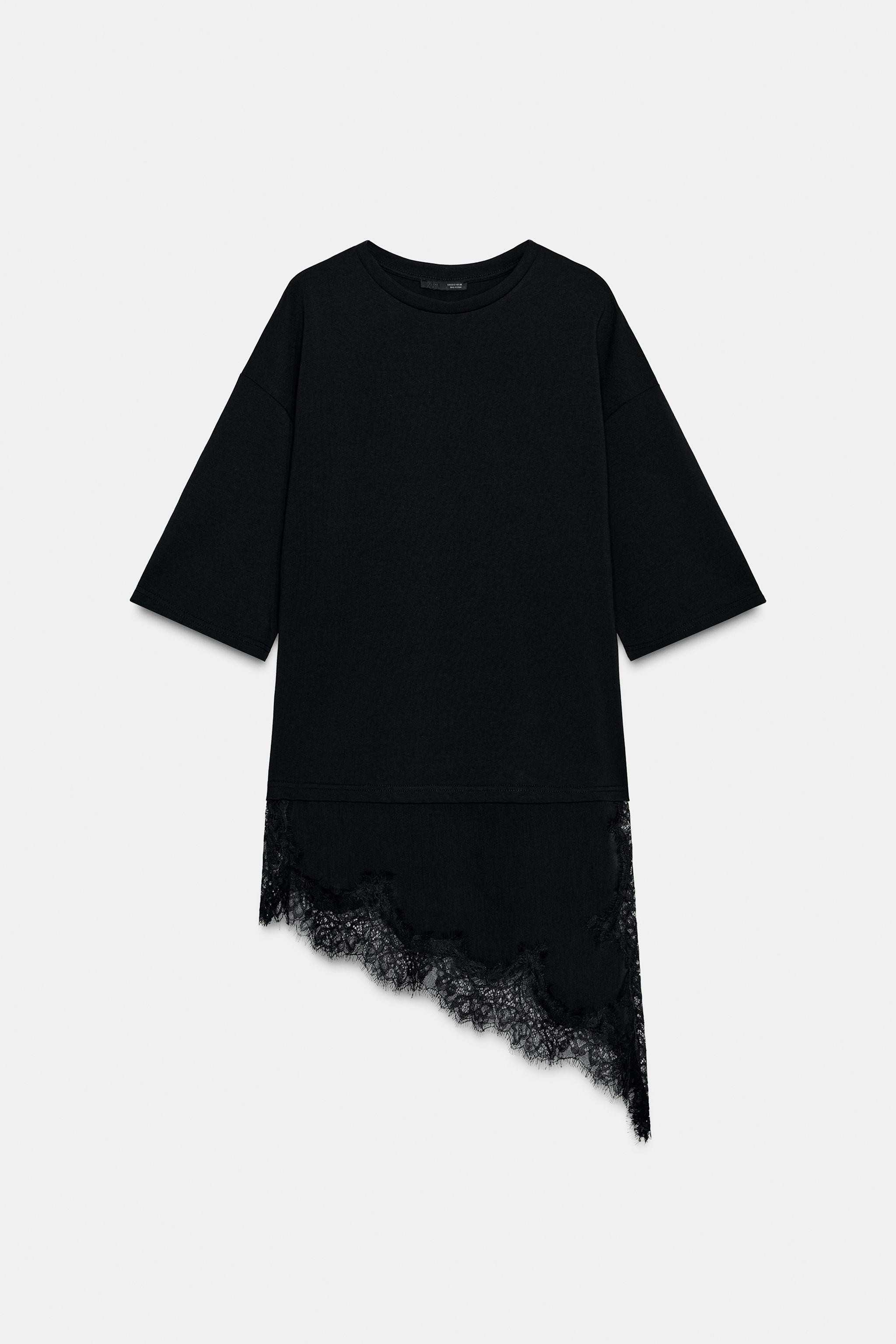 COMBINED LACE T-SHIRT | Zara US