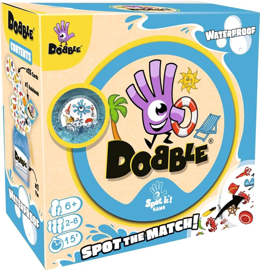 Asmodee | Dobble Waterproof | Family Card Game | Ages 6+ | 2-8 Players | 15 Minutes Playing Time | Amazon (UK)