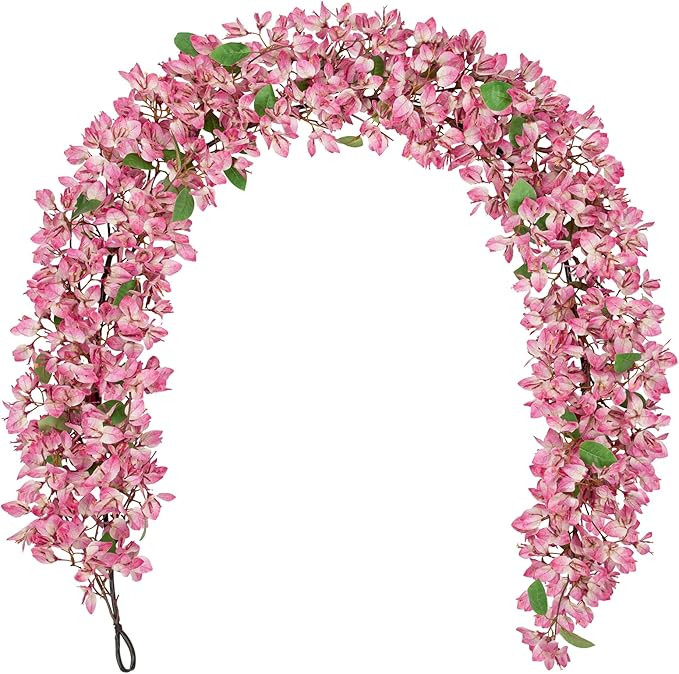 Briful 6ft Bougainvillea Flower Garland – Artificial Silk Floral Vine with Built-in Hook Faux F... | Amazon (US)
